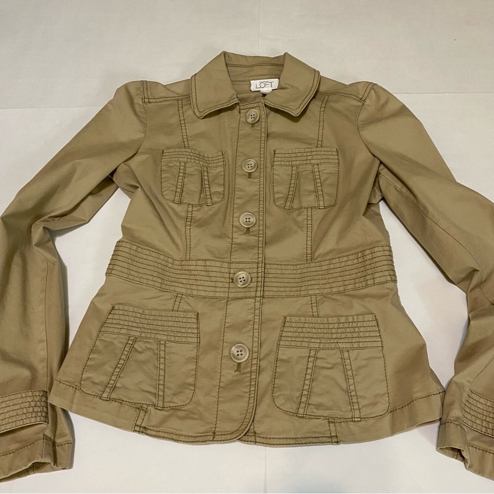 LOFT Women's Utility Jacket in Tan - Picture 4 of 11